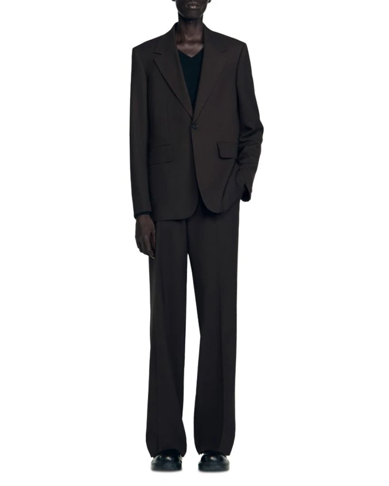 Wool Blend Classic Fit Suit Jacket