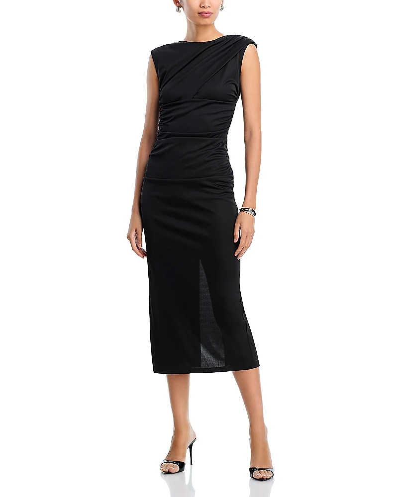 Aqua Drape Midi Jersey Dress - Exclusive