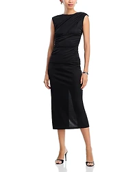 Aqua Drape Midi Jersey Dress - Exclusive