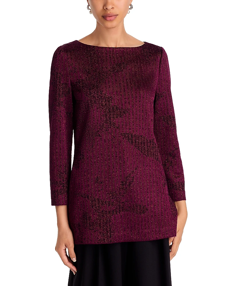 Misook Metallic Patterned Tunic