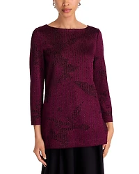 Misook Metallic Patterned Tunic