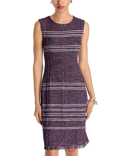 Misook Fringe Hem Sheath Dress