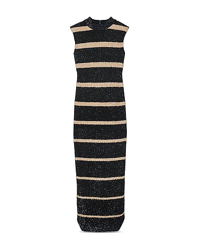 St. John Degrade Breton Stripe Sequin Dress