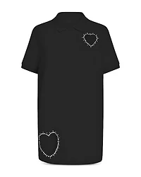 Area Crystal Heart Cutout Polo Dress
