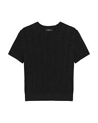 Cable Knit Short Sleeve Sweater