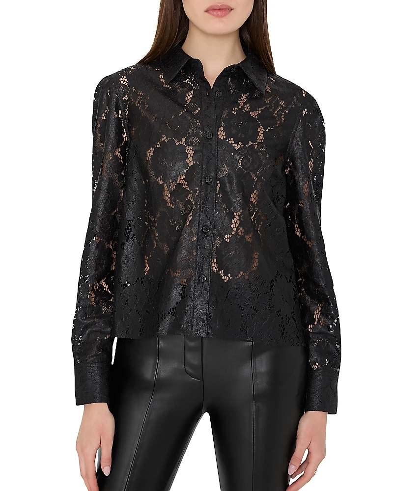 Milly Arlo Textured Lace Shirt