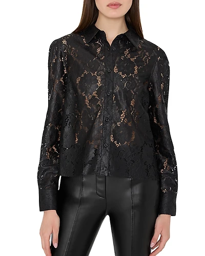 Milly Arlo Textured Lace Shirt
