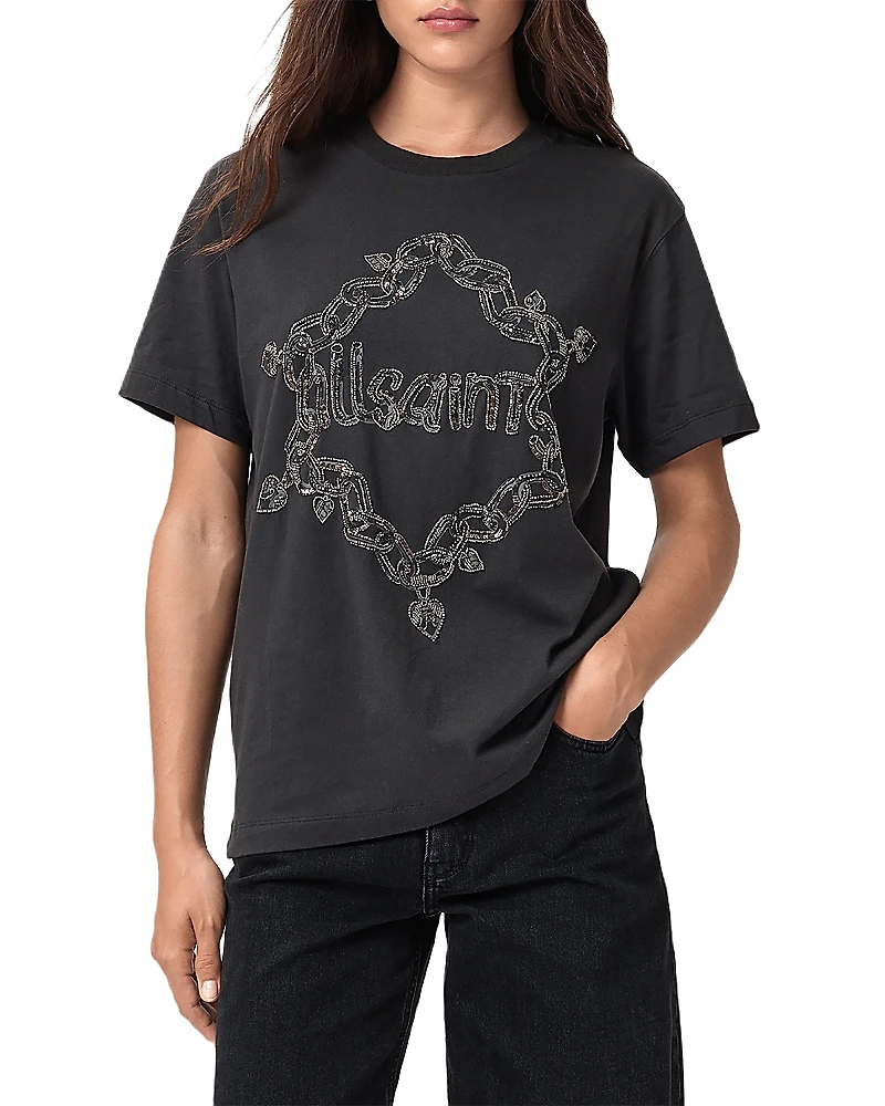 Allsaints Drip Embellished Boyfriend Tee