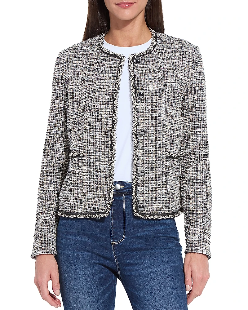Lysse Charlotte Collarless Tweed Jacket
