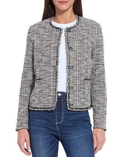 Lysse Charlotte Collarless Tweed Jacket