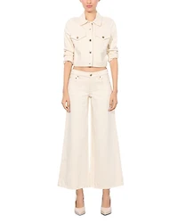 Amazing Low Rise Cropped Wide Leg Jeans Natural
