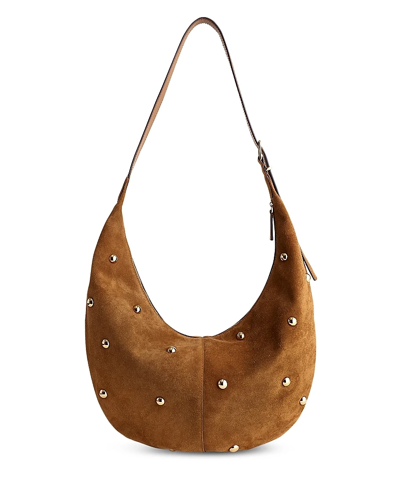 Madewell The Essential Studded Suede Curve Shoulder Bag