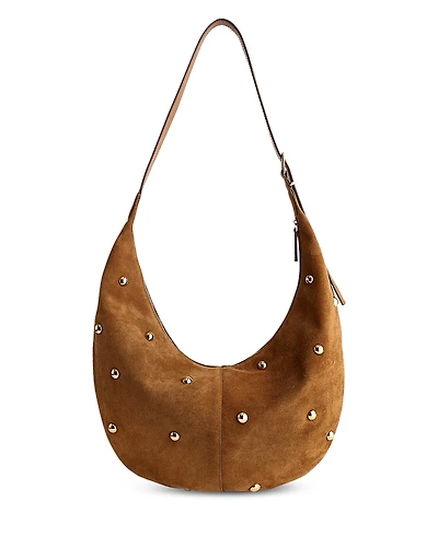 Madewell The Essential Studded Suede Curve Shoulder Bag