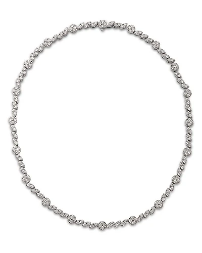 18K White Gold Diamond Marquesa Collar Necklace, 18"