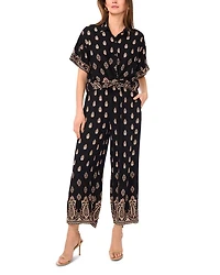 Printed Wide Leg Pull On Pants