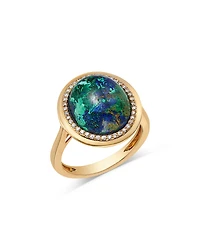 Bloomingdale's Fine Collection Azurite & Diamond Halo Ring