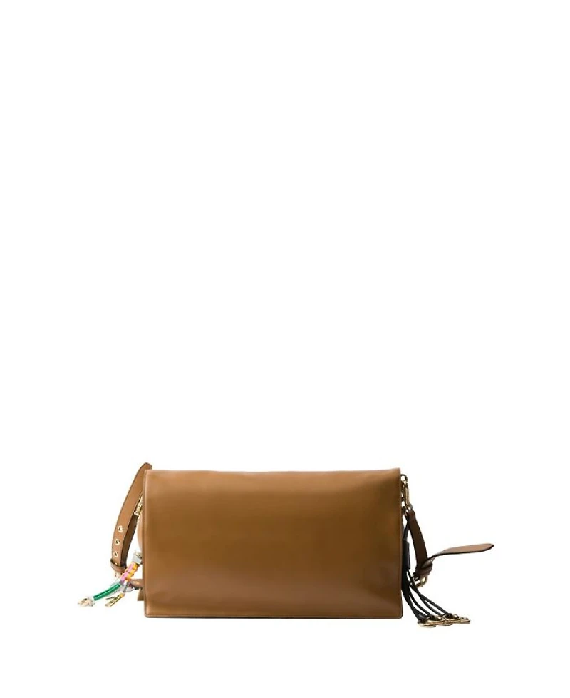 Soft Sound Large Leather Shoulder Bag with Charms