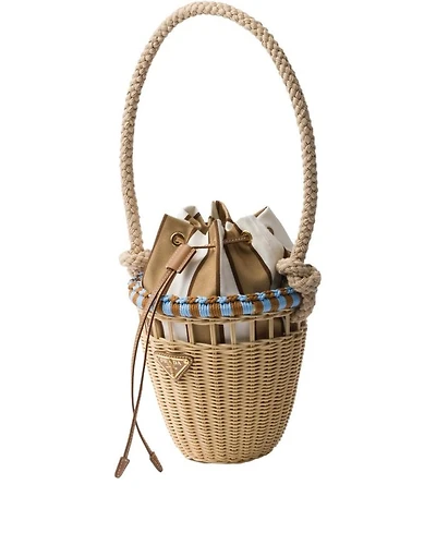 Wicker Mini Bucket Bag