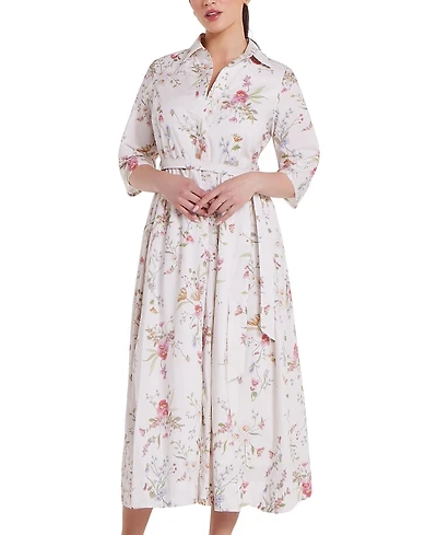 Hermoza Francesca Collared Belted Maxi Dress