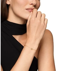 Petite Pavé Initial Chain Bracelet 18K Yellow Gold with Diamond