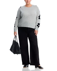 Floral Sleeve Cashmere Sweater - Exclusive