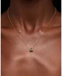 Solid Emerald Zeno Charm Necklace