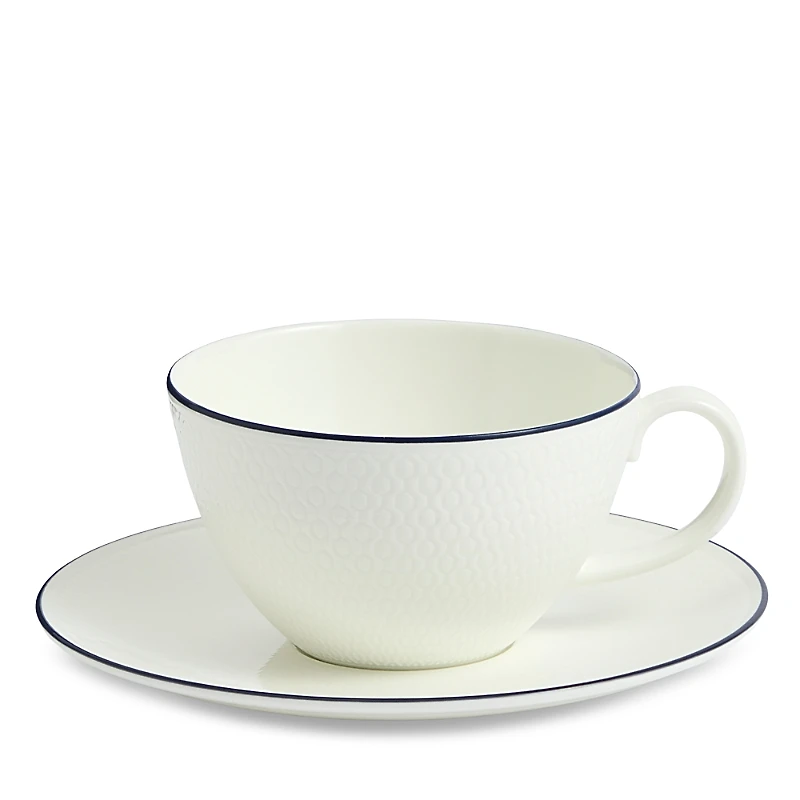 Wedgwood Gio 8.7 oz. Teacup & Saucer Set, Blue Line