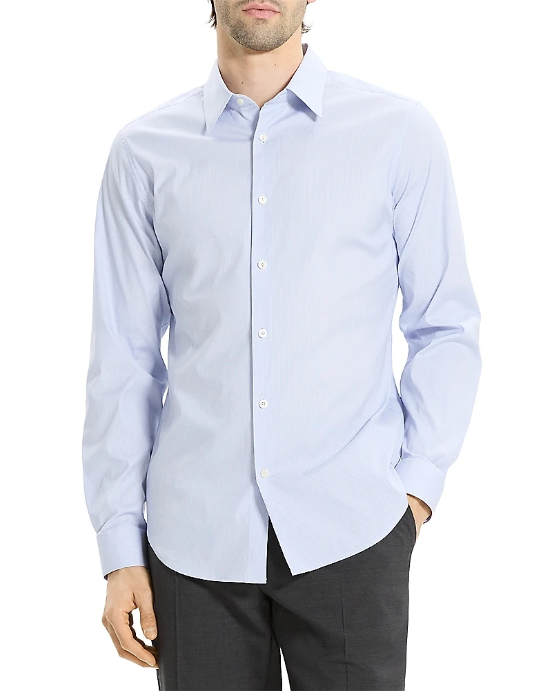 Theory Sylvain Exact Stripe Button Shirt