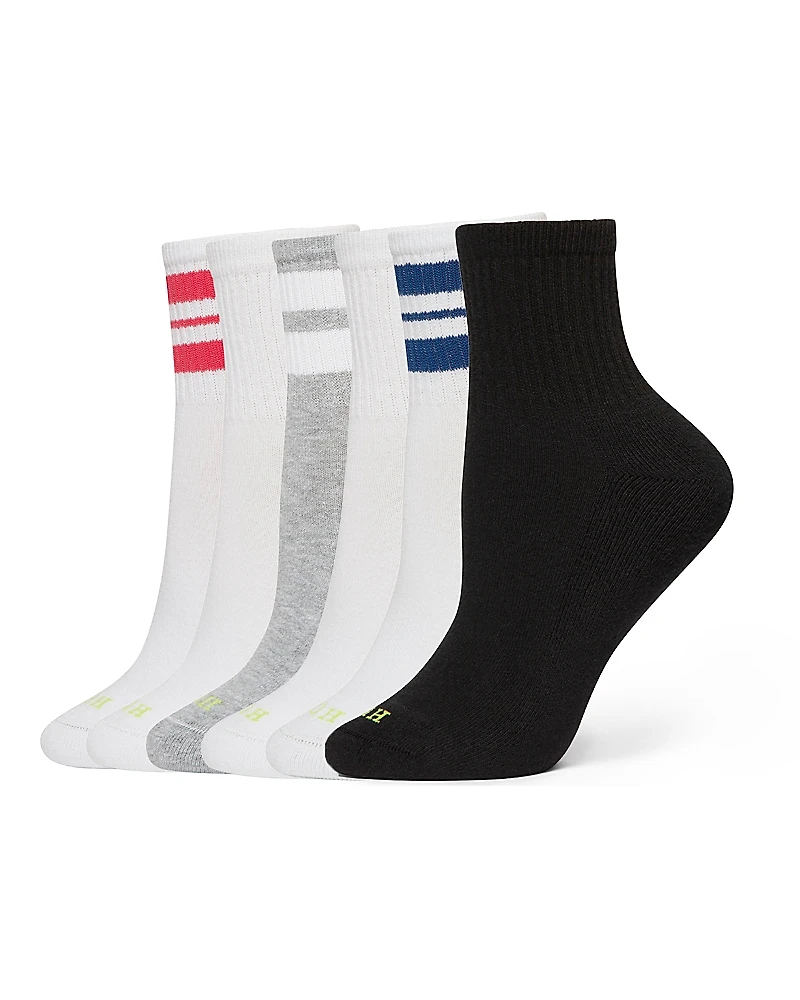 Hue Sport Mini Crew Socks, Pack of 6