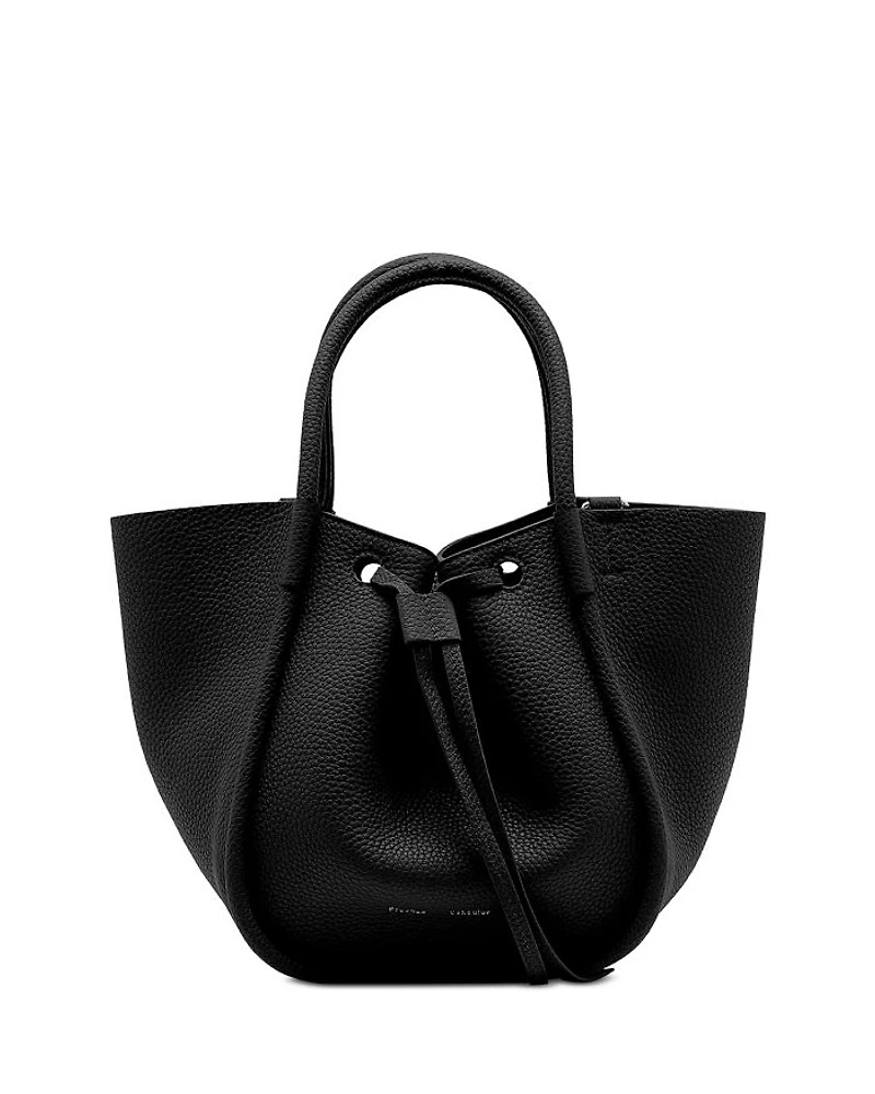 Small Ruched Leather Tote Bag