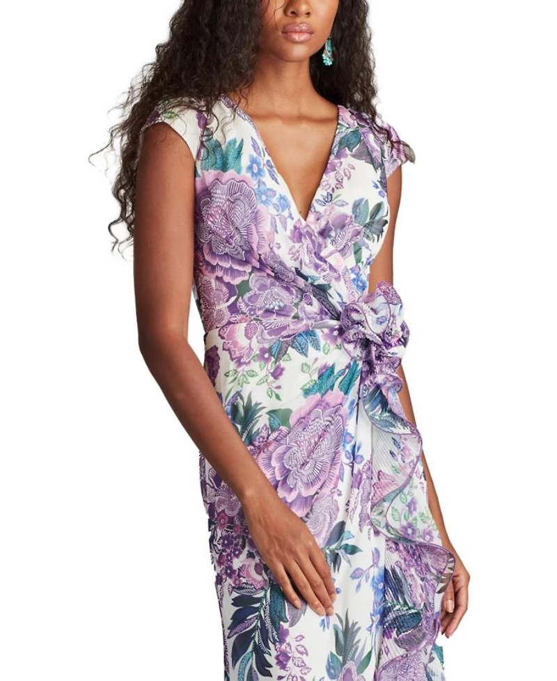 Sinai Floral Cascading Ruffle Gown
