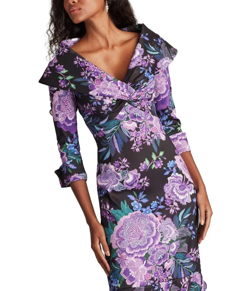 Blythe Floral Portrait Collar Gown