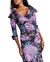 Blythe Floral Portrait Collar Gown