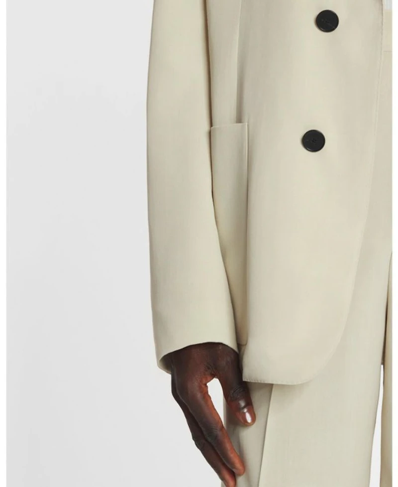 Loose Fitting Wool Blend Jacket