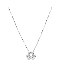 Pre-Owned Van Cleef & Arpels Small Frivole Pendant Necklace 18K White Gold with Pave Diamonds