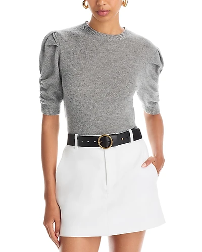 Frame Ruched Puff Sleeve Sweater