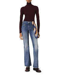 Maje Zip Pocket Bootcut Jeans