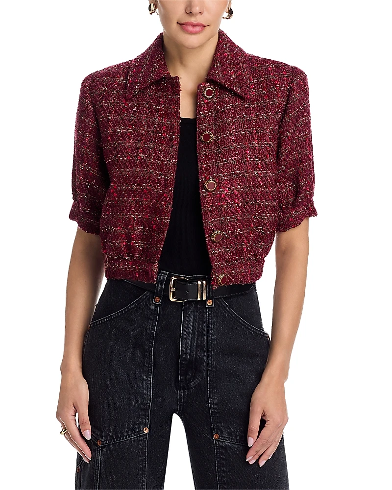 L'Agence Cove Short Sleeve Cropped Jacket