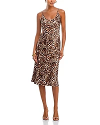 Chalia Mid Length Silk Slip Dress