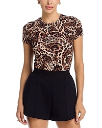 L'Agence Ressi Leopard Short Sleeve Tee