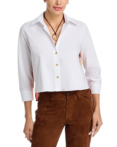 L'Agence Fawn Vintage Travel Print Shirt