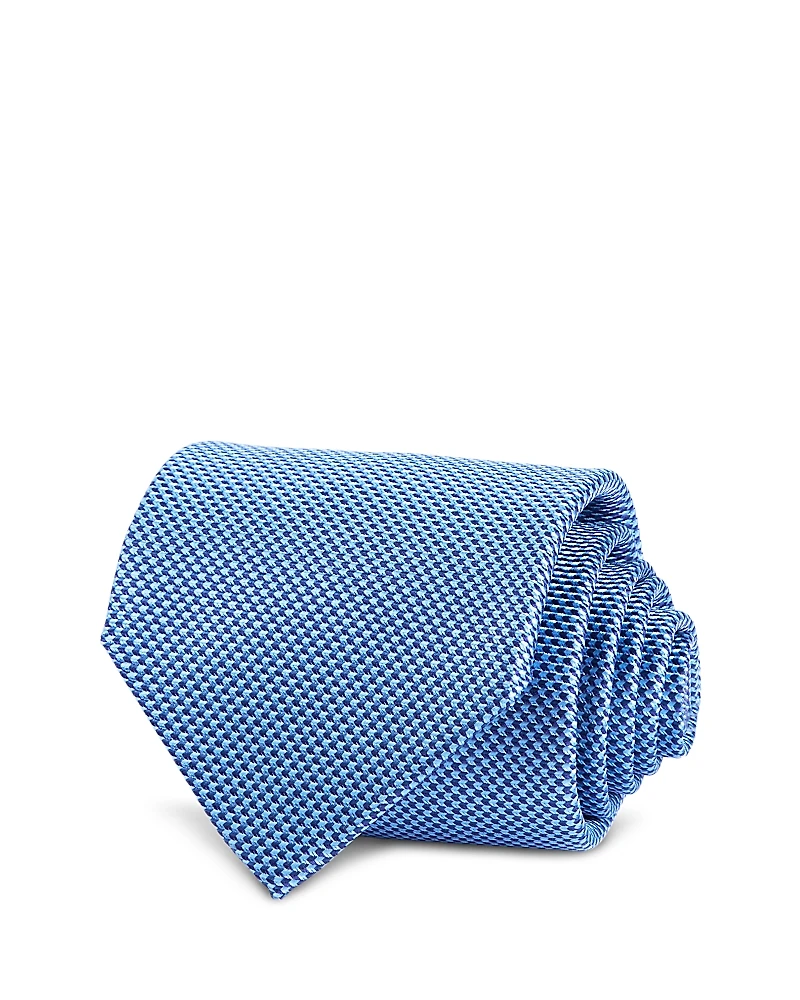 David Donahue Micro Geo Pattern Silk Classic Tie