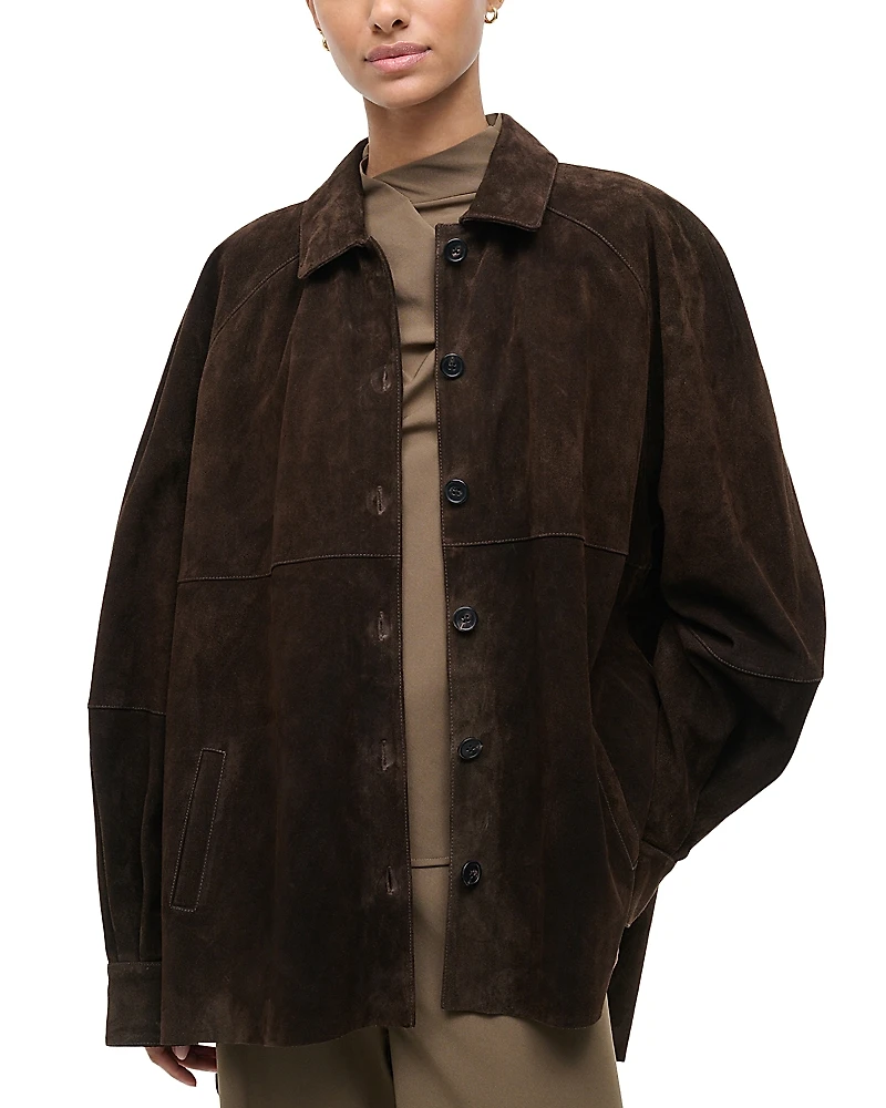 Staud Josette Suede Shirt