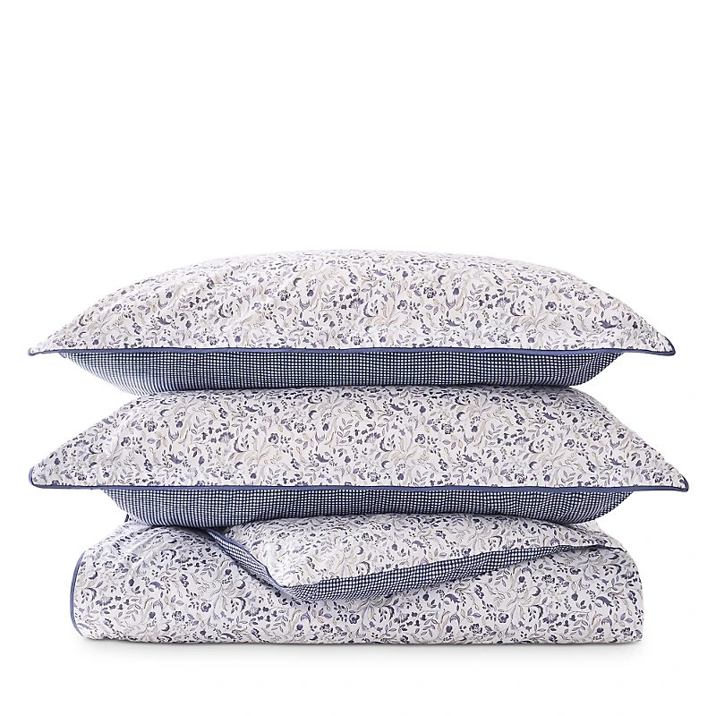 Christy Ditsy Gingham Duvet Cover Set, Full Queen