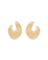 Marco Bicego 18K Yellow Gold Lunaria Diamond Sculptural Stud Earrings