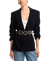 Cinq a Sept Gold Belt Scrunched Cheyenne blazer