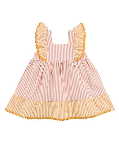 oh baby! Girls' Amelia Cabana Ruffle Sleeve Dress - Baby