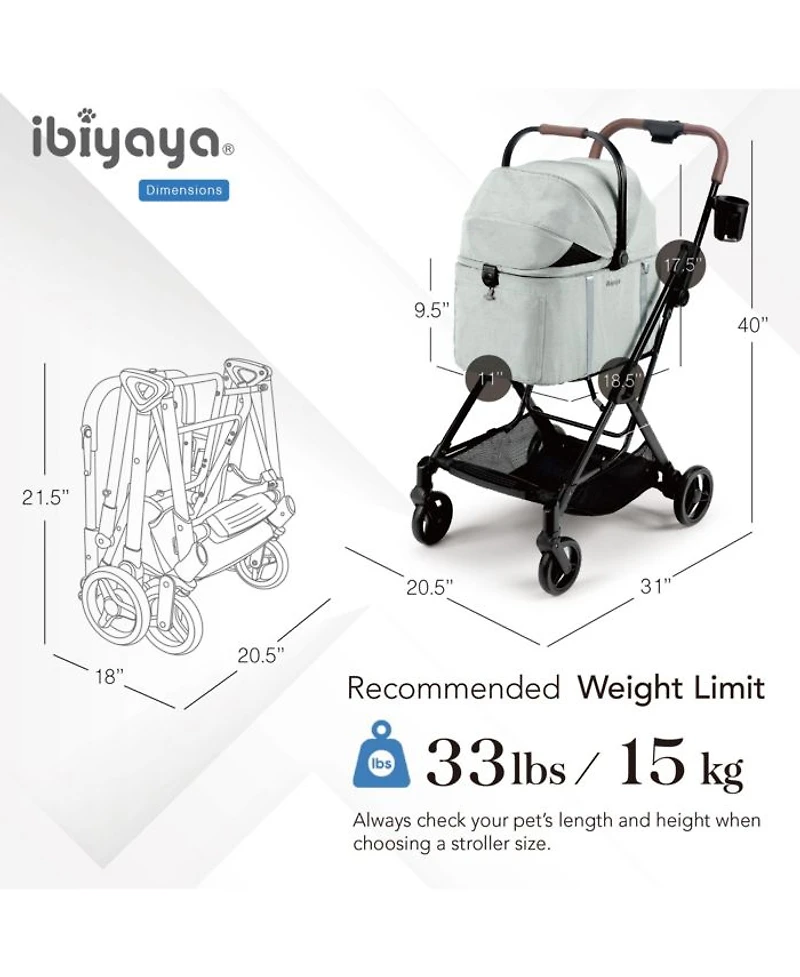 Tinker Small Detachable with Compact Buggy for Cats & Small Dogs Pet Stroller