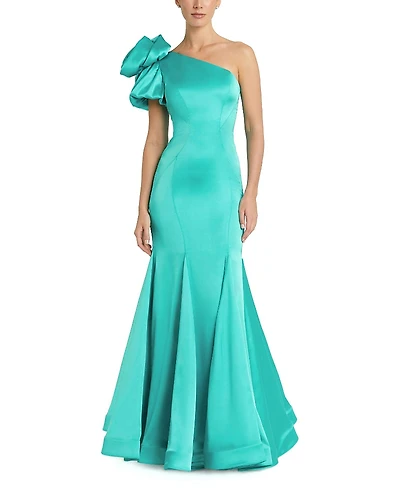 Mac Duggal Satin Mermaid One Shoulder Gown