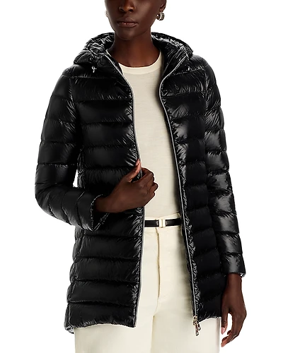 Herno Quilted Hooded A Line Coat